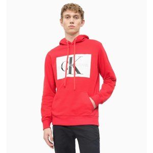 Calvin Klein pánská červená mikina s kapucí Hoodie - XXL (645)